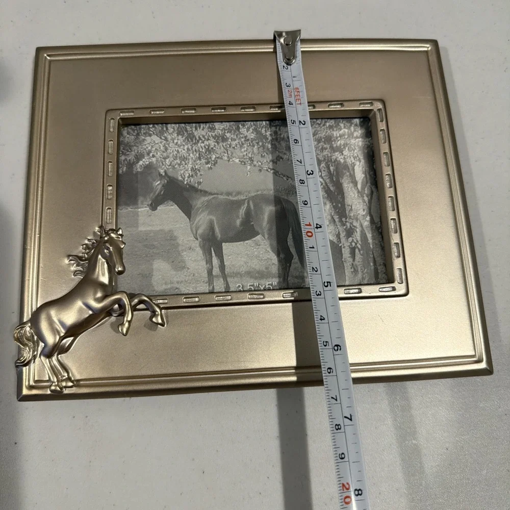 Horse‎ Equestrian 3D 3.5x5 Photo Frame Champagne Gold
